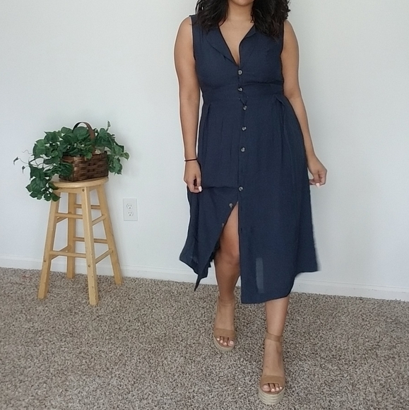 NIGHTINGALE NAVY BLUE CUTOUT DRESS - Picture 2 of 8